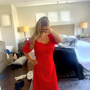 Cute red dress with sweetheart neckline
